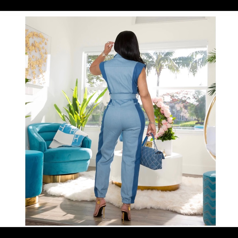 Brand New Denim Jumpsuit by Ms.Bling Miami!